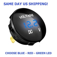 12V-24V Car Marine Motorcycle BLUE LED Digital Volt meter Voltage Battery Gauge