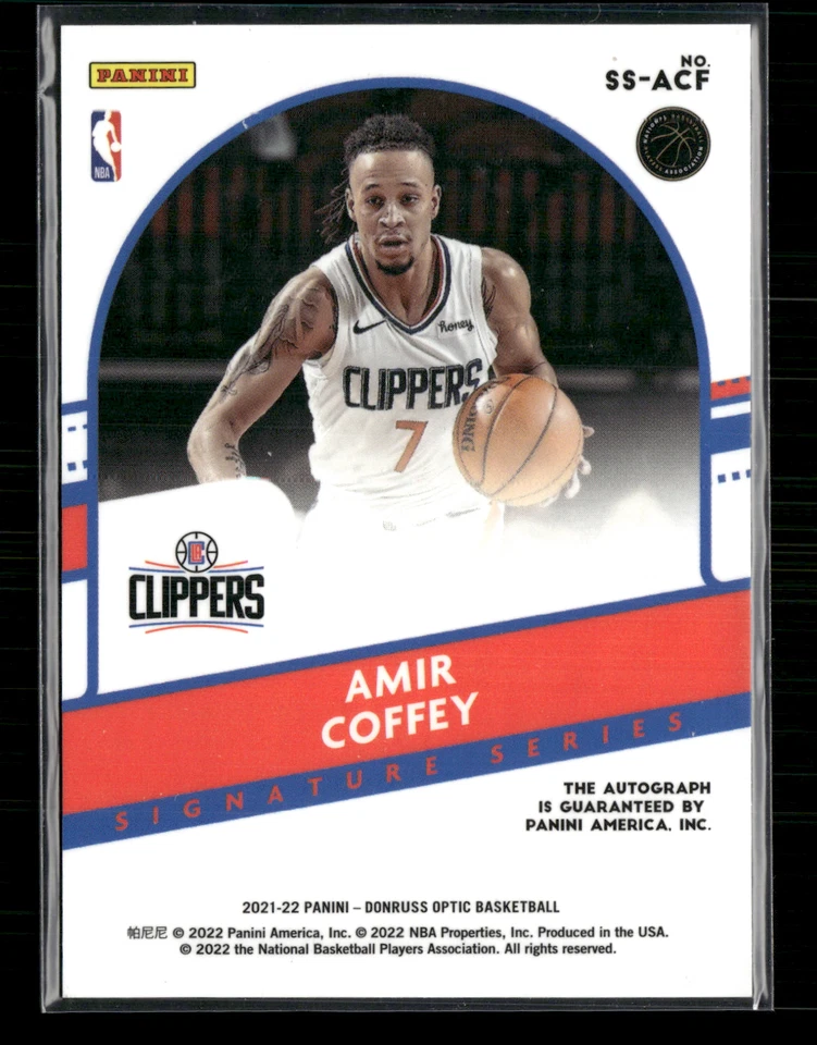 Amir Coffey 2021-22 Optic Signature Series Auto - Image 2 of 2