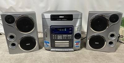 RCA RS2635 Compact Stereo System 5 Disc CD Changer Cassette AM/FM w Speakers