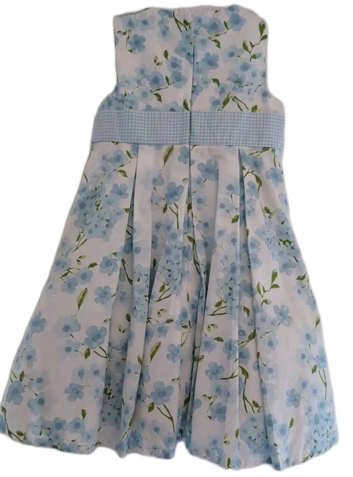 Vestido sin mangas forrado floral azul, verde y blanco para niña GYMBOREE - talla 6 Foto 2 de 4