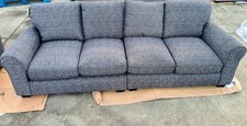 Custom 4 Seater Sofa Fabric Charcoal Grey Argos Lisbon - Ex Display *No Cushions
