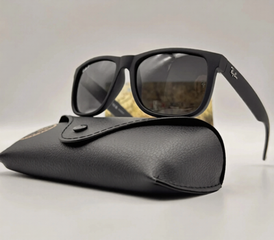 Ray-Ban Justin RB4165 622/2V Polarized Sunglasses Matte Black Grey