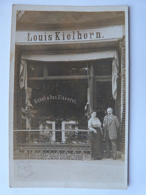 Berlin Charlottenburg: Glaserei Geschäft (Otto-Suhr-Allee 49), Foto-Ak um 1914