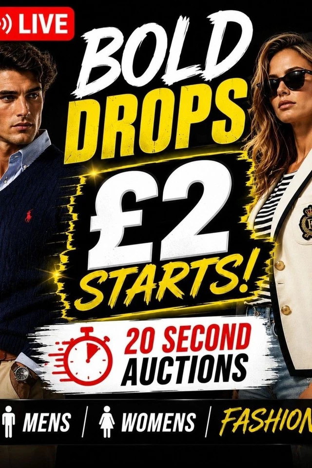 Bold Drops🔥 20 Seconds - £2 Starts - Mens And Womens Fashion 🛍️