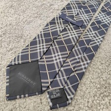 Burberry London Navy Nova Check Tie Business Pattern Used