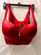 Set of 2 Torrid Curve Bras 40D- Satin Red & Black-Thick straps - Good Condition