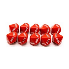 Koplow Dice d10 Decimal Dice - Red w/White (Thousands) (10) New