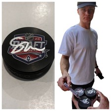 TIM STUTZLE SIGNED OTTAWA SENATORS 2020 NHL DRAFT HOCKEY PUCK W/ CASE COA