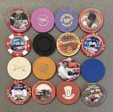 Las Vegas 16 Assorted Casino Chips COLLECTORS LOT 