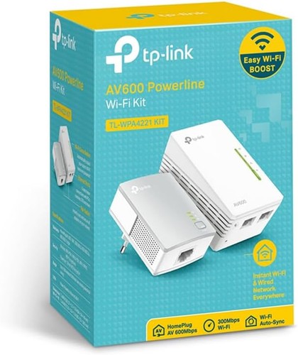 TP-Link TL-WPA4220KIT 2-Port Powerline Adapter WiFi Starter Kit, Range Extender, - 第 3/5 張圖片