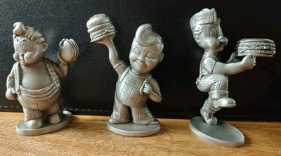 Scarce Frisch's Big Boy Pewter Statues, Big Boy Collection, Series# 1-3 Vintage 