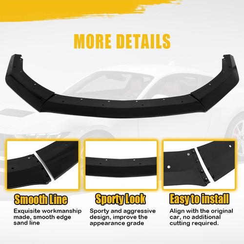 Gloss Black Front Splitter Spoiler Lower Lip For Ford Mustang S650 GT 2024-2025 - Picture 8 of 16
