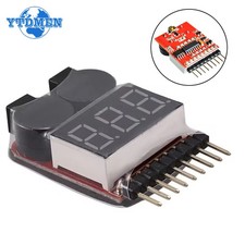 New 1-8S Lipo Battery Tester with Alarm 3.7-30V Voltage Monitor Dual Speaker