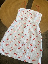 URBAN OUTFITTERS DRESS SZ US 0 BLUE & RED CHEERY MINI DRESS 