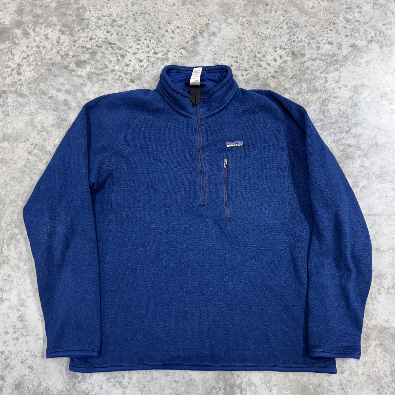 Patagonia Sweater Mens XL Blue Better Sweater 1/4 Zip Fleece Pullover Top