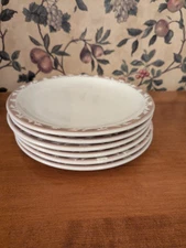 6-VINTAGE SYRACUSE CHINA NUTMEG LARGE DINNER PLATES RESTAURANT WARE(10-1/8")