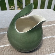 Town and Country Pitcher by Eva Zeisel for Red Wing Pottery - green and white