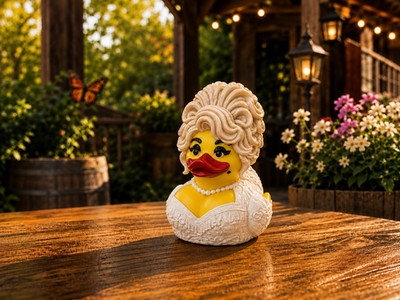 Dolly Parton Duck Singer White Dress Dashboard Buddy 3D Printed Collectible Gift