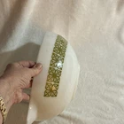 Pyrex 444 Butterfly Gold White/Green Milk Glass Handled Mixing Bowl