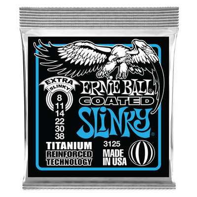 Ernie Ball 3125 Coated Titanium Extra Slinky Electric Guitar Strings (8-38)