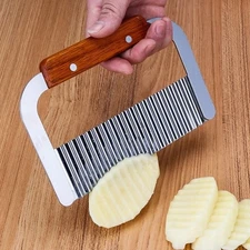 Stainless Steel Crinkle Wavy Cutter Potato Chip French Fry Slicer Kitchen Tool
