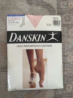 Danskin Women's Convertible Dance Tights 702 Theatrical Pink C/D Early 2000s