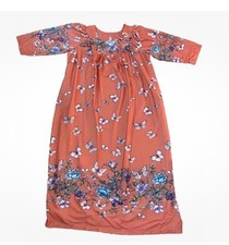 Anthony Richards Orange Butterfly House Dress Lounger Mumu Nightgown Size 1X