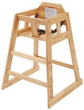 Winco CHH-101 Restaurant High Chair | Natural Wood