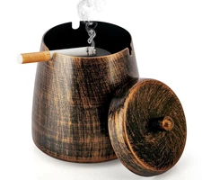 Ashtray for Cigarettes Outdoor, Outdoor Ashtray with Lid for Cigarette, Metal