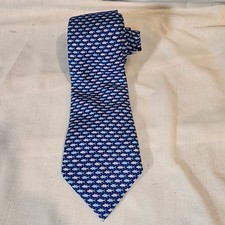 Vineyard Vines, Shep  Ian, Boy's Silk Necktie, Blue, Fish Print, USA, Nice 