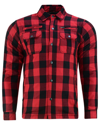 Men's Plaid Motorcycle Flannel Shirt Long Sleeve CE Armor Pad Lumberjack Flannel