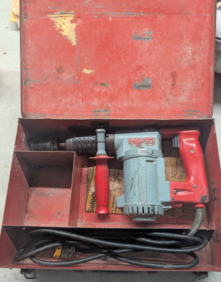 Hilti TE 17 Rotary Hammer Drill Vintage Electro-Pneumatic w/ Metal Case Tested