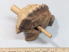 Medium 6" Wood Frog Guiro Rasp Percussion Musical Instrument Tone Block Wooden