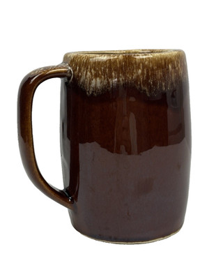   Vintage 1960s Hull Brown Drip Pottery Mug Ovenproof USA Stoneware Coffee Mug  