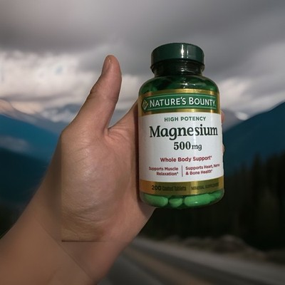 Nature s Bounty Magnesium 500 mg 200 Coated Tablets Exp 10/2026+ FAST SHIPPING