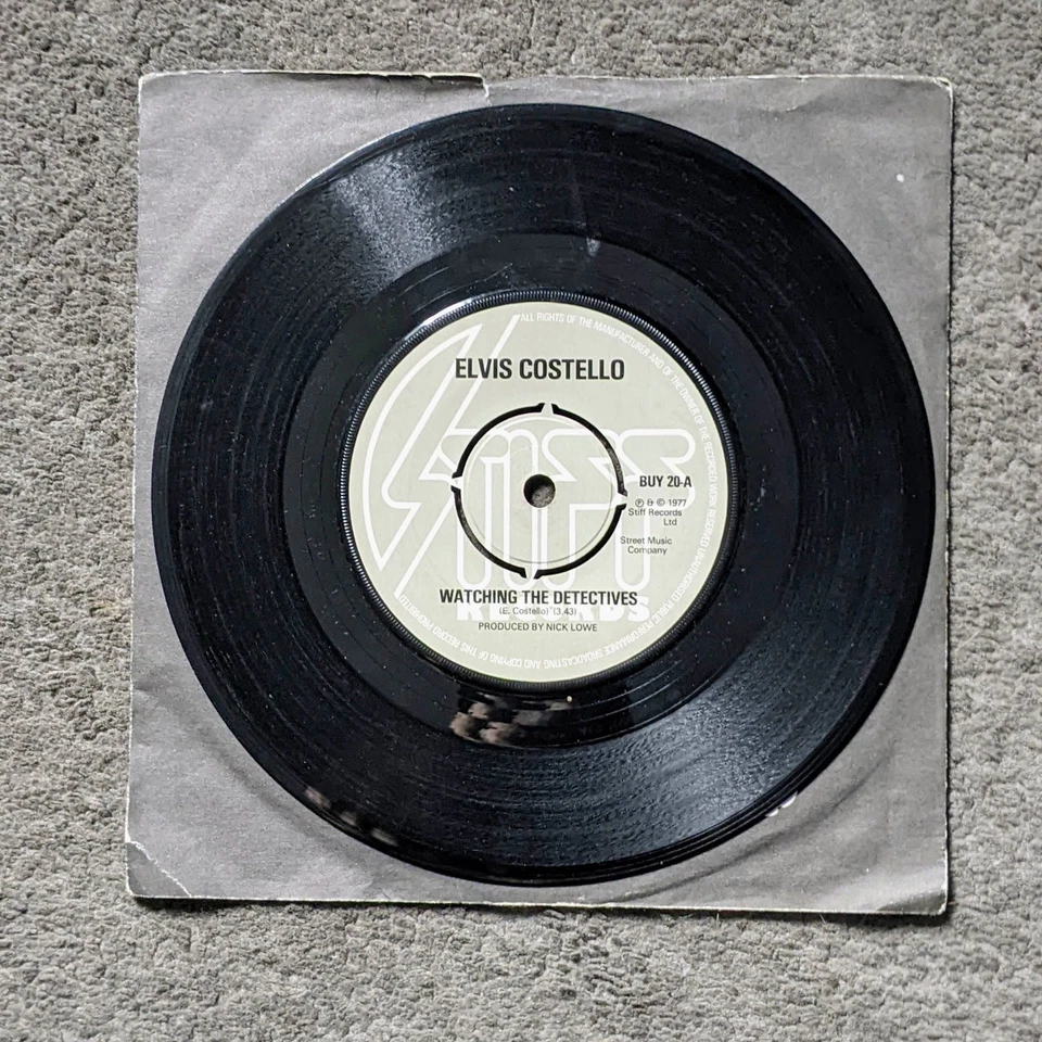 Elvis Costello Watching The Detectives 7" Vinyl 1977 Stiff Records New Wave UK - Image 2 of 4