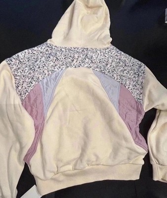 New BLANKNYC Hoodie Oversized Small Patchwork Quilted Pullover S Sweatshirt $98