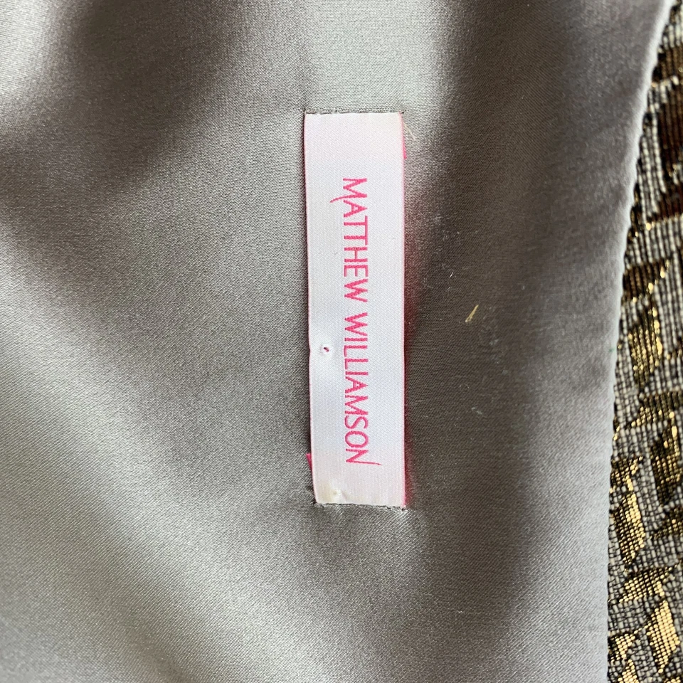 MATTHEW WILLIAMSON 4 码金色金属棉混纺几何鸡尾酒礼服 — 第 4/4 张图片