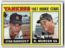 1967 Topps Yankees Rookie Stars Stan Bahnsen Bobby Murcer #93 LOW MID GRADE