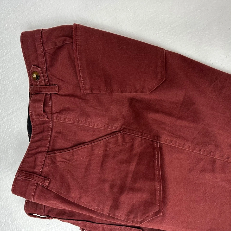 Democracy Womens Size 6 AB Solution Burgundy Cropped Frayed Hem Pants - Image 3 of 4