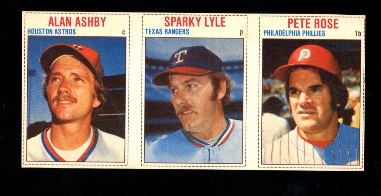 1979 Hostess Hand Cut Panel Alan Ashby / Sparky Lyle / Pete Rose