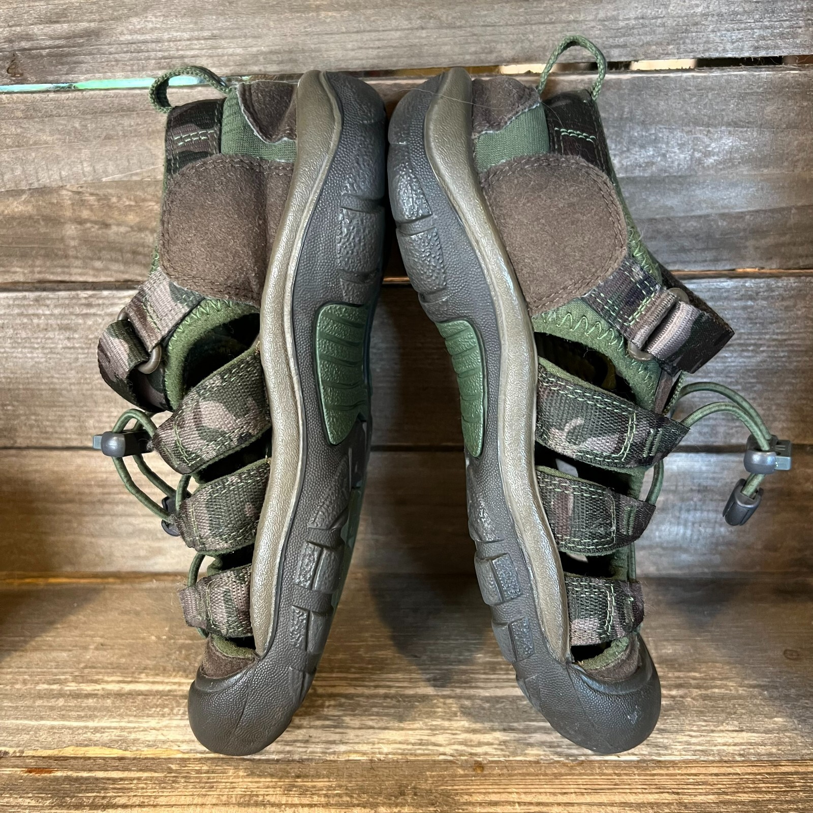 Sandali scarpe bambino Keen Newport verde mimetico outdoor zoppicante acqua taglia 2 anni