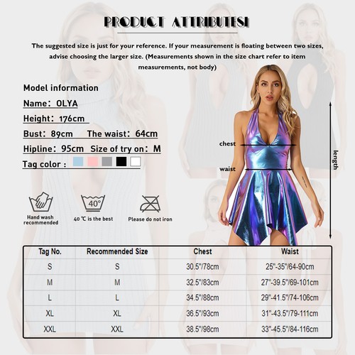 Damen Kleider Langarm Oberbekleidung Festivalkleid Cutout Dessous Frontreißverschluss - Bild 27 von 27