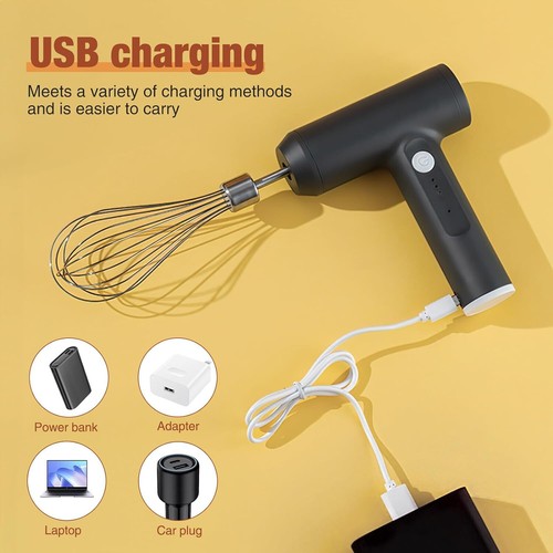 Electric Hand Held Mixer Electronic Handheld Whisk Food Blender Egg Cake UK - Picture 4 of 12