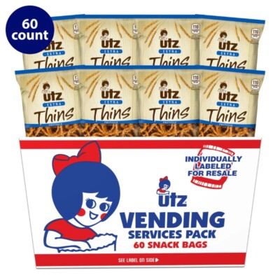 Utz Extra Thin Pretzels, Multipack, Pretzels, 1 oz, 60 Count