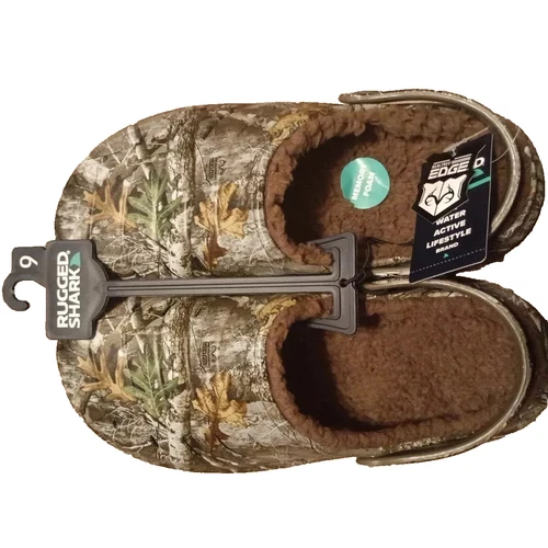 Rugged Shark RealTree  Men's Size 9 Camoflauge Lined Sherpa EVA Clogs Sandals - Picture 7 of 12
