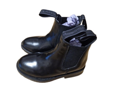 K-01658 Rhinegold Childs Mädchen Lederstiefel Gr.11 in schwarz GEBRAUCHT