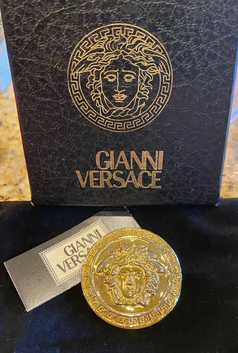 SIGNED VINTAGE GIANNI VERSACE MEDUSA BROOCH