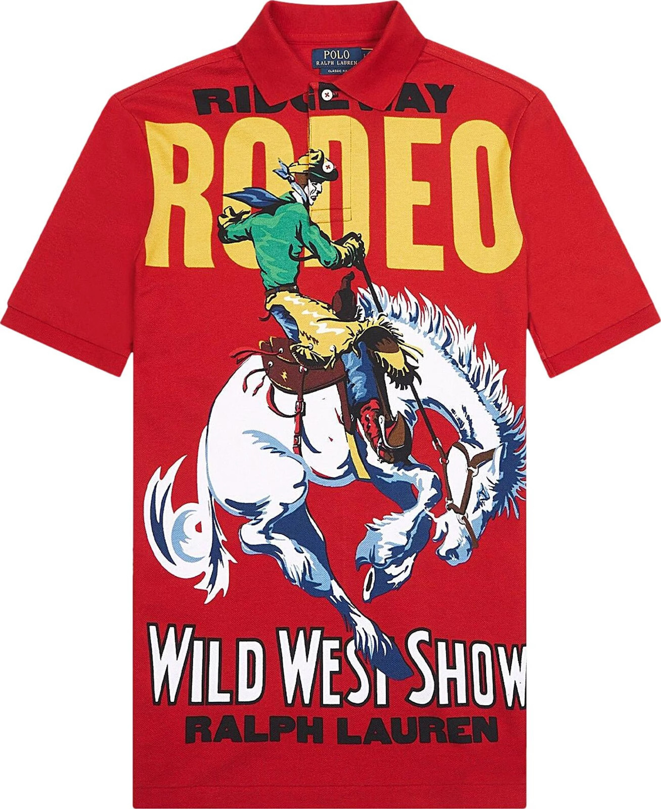 Polo Ralph Lauren Men's Rodeo Classic Fit Wild West Graphic Mesh Polo Shirt Red image 8