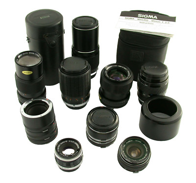 Posten lot OLYMPUS OM mount lens Objektive macro 90mm 28mm 38 -AS IS- LESEN READ